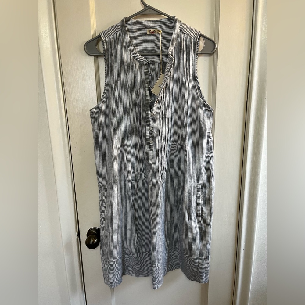 Faherty striped linen sun dress